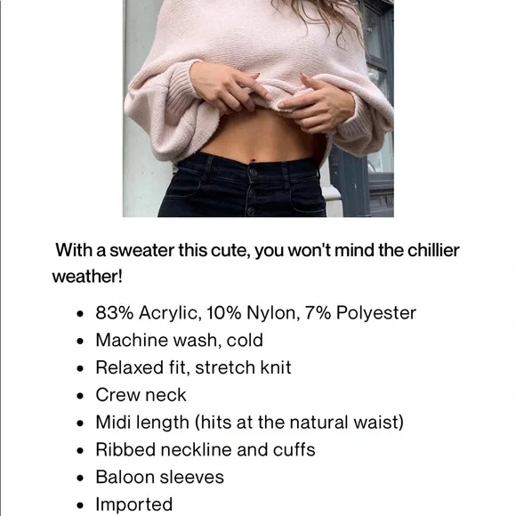 *NWT* GARAGE DOLMAN CREWNECK SWEATER - XS - Picture 10 of 10